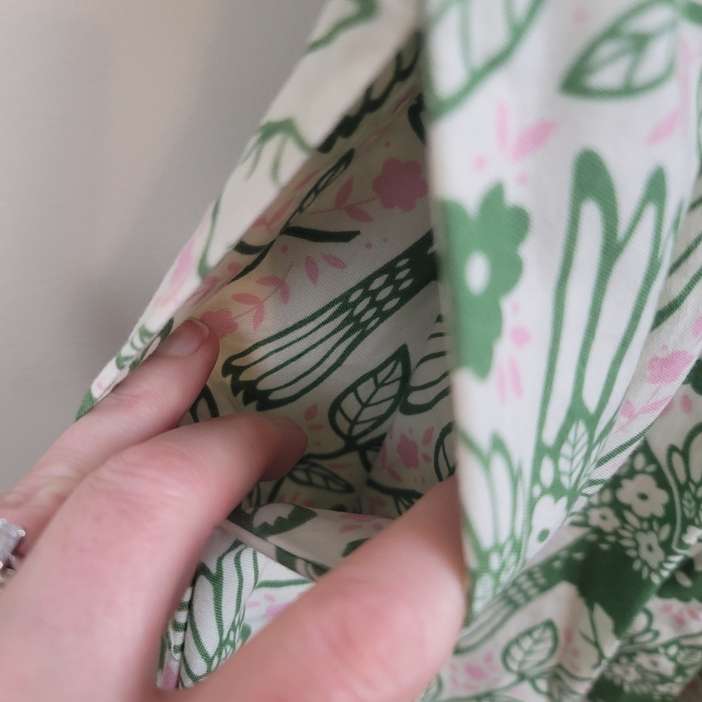 Retrolicious Green Bird Print Dress size S - Picture 8 of 8